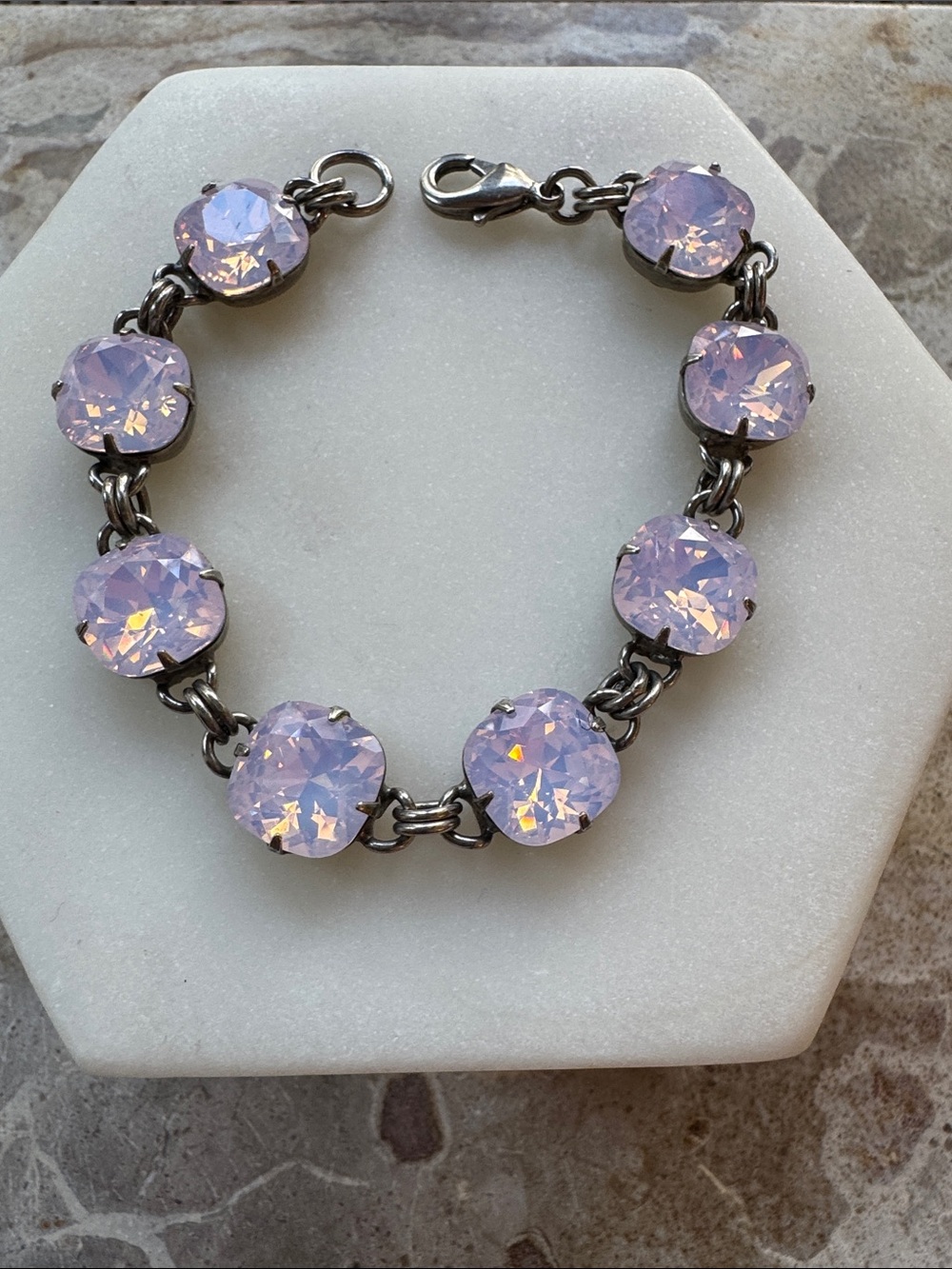 Sorrelli Light Pink/Lilac Crystal Link Bracelet